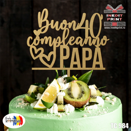 Italiana - Topper Tort Personalizat Buon compleanno TC984