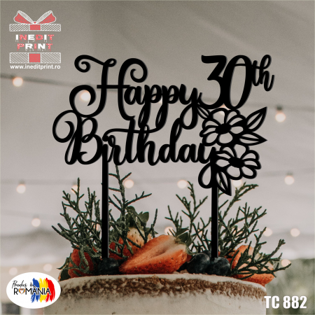 Topper Tort Personalizat Happy Birthday TC882 [6]