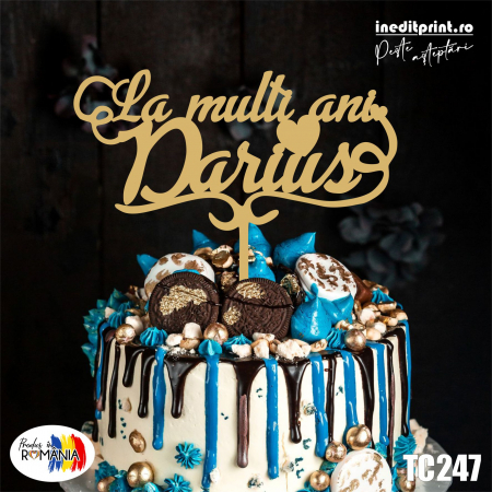 La multi ani + Personalizare - Topper tort personalizat La mulți ani TC247