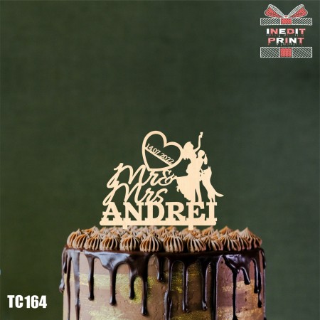 Toppers - Topper Tort Personalizat  Mr&Mrs TC164