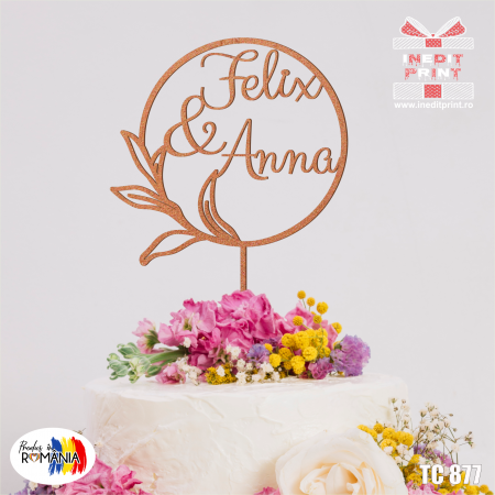 Mr & Mrs + Personalizare - Topper Tort Personalizat  Nume TC877