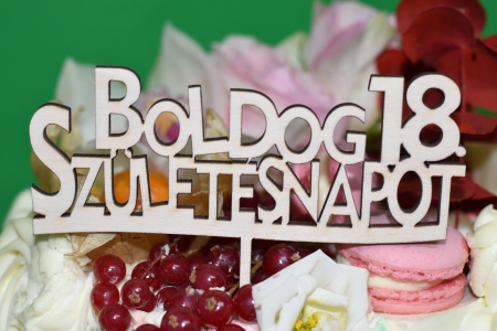 Toppers - Topper Tort Personalizat  Boldog Szuletesnapot TC11
