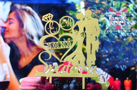 Initiale - Topper Tort Personalizat  Nume TC116