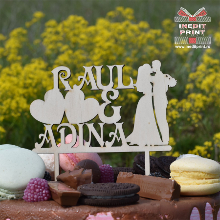 Mr & Mrs + Personalizare - Topper Tort Personalizat TC252