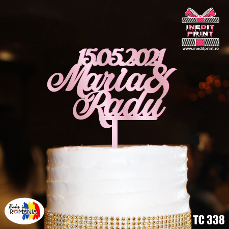 Dragoste + Personalizare - Topper Tort Personalizat TC338