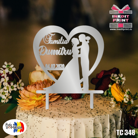 Mr & Mrs + Personalizare - Topper Tort Personalizat TC348