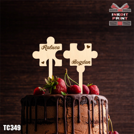 Mr & Mrs + Personalizare - Topper Tort Personalizat TC349