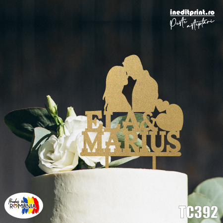 Dragoste + Personalizare - Topper Tort Personalizat TC392