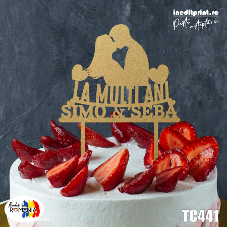 Dragoste + Personalizare - Topper Tort Personalizat TC441