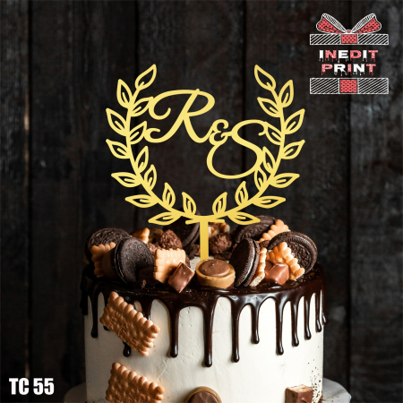 Initiale - Topper Tort Personalizat TC55