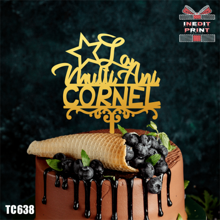La multi ani + Personalizare - Topper Tort Personalizat TC638