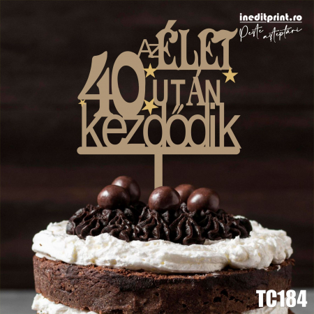 Topper Tort Personalizat Viața începe de la...TC184 [1]