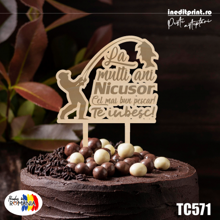 Pasiuni - Topper tort Pescar TC571