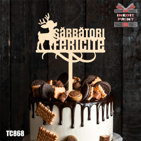Craciun / An nou - Topper Tort Sarbatori Fericite TC868