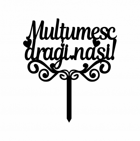 Nasi / Mosi - Topper tort Mulțumesc, dragi nași  TC337