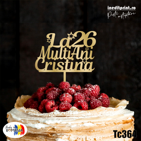 La multi ani + Personalizare - Topper tort TC364
