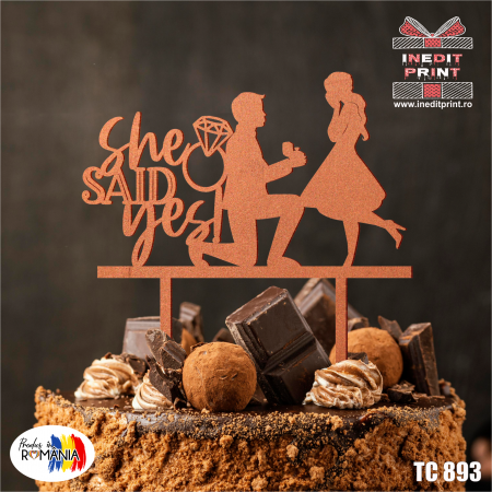 Nuntă - Topper tort She said yes TC893