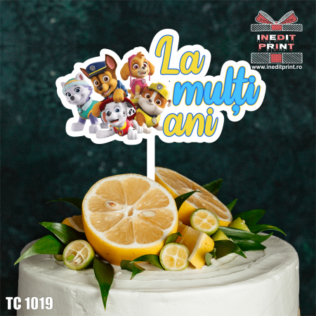 Zile de naștere - Topper Tort UV Patrula catelusilor "La multi ani" TC1019