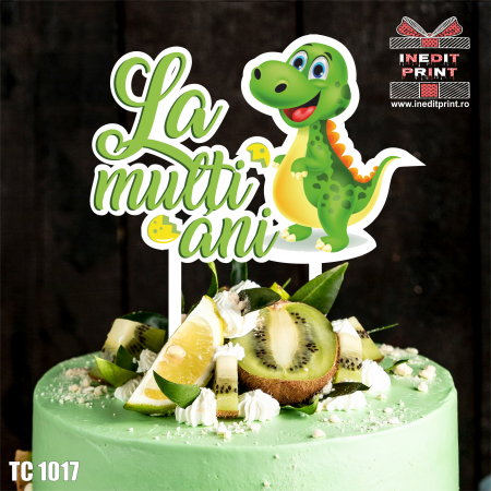 Zile de naștere - Topper Tort UV Dinozaur "La multi ani" TC1017