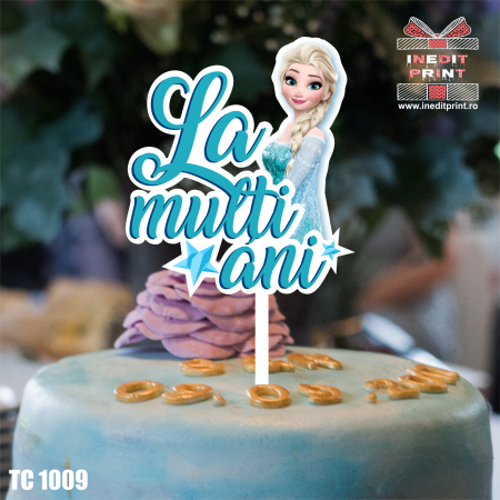 Zile de naștere - Topper Tort UV Elsa "La multi ani" TC1009