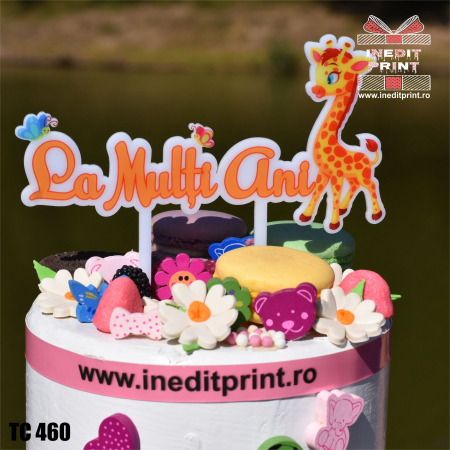 Natura si Animalute - Topper Tort UV "La multi ani" TC460