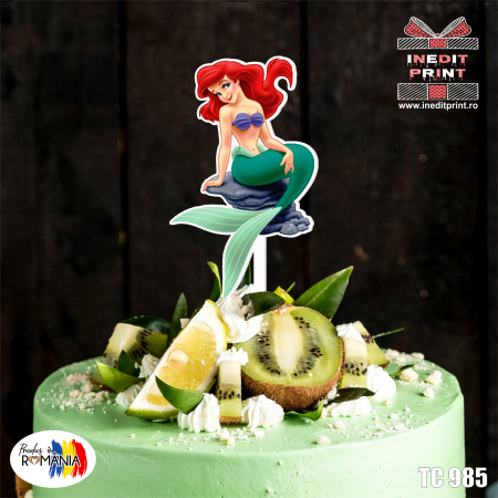 Personaje - Topper Tort UV Mica sirenă Ariel TC985