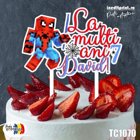 Jocuri si aplicatii - Topper Tort UV Minecraft Spider-Man TC1070