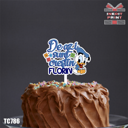 Evenimente - Topper Tort UV Personalizat Baby Donald Duck TC786