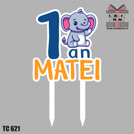 Topper Tort UV Personalizat Am făcut 1 an TC621 [1]