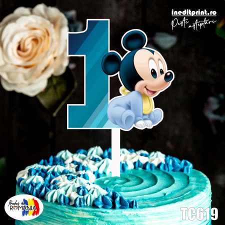Mickey - Topper Tort UV Personalizat Am facut 1 an TC619