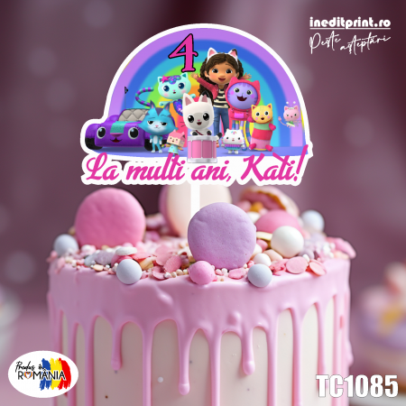 Jocuri si aplicatii - Topper Tort UV Personalizat Gabby's Dollhouse TC1085