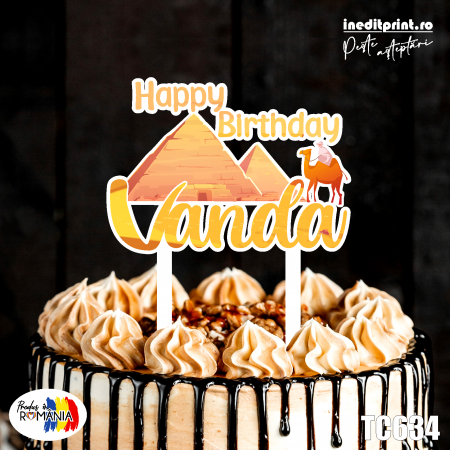 Pasiuni - Topper Tort UV Personalizat Happy Birthday TC634