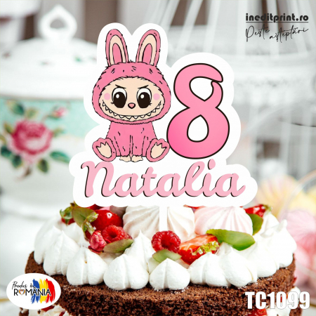 Aniversari copii - Topper Tort UV Personalizat  Labubu TC1099