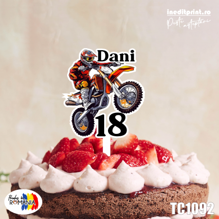 Jocuri si aplicatii - Topper Tort UV Personalizat  motocicletă TC1092