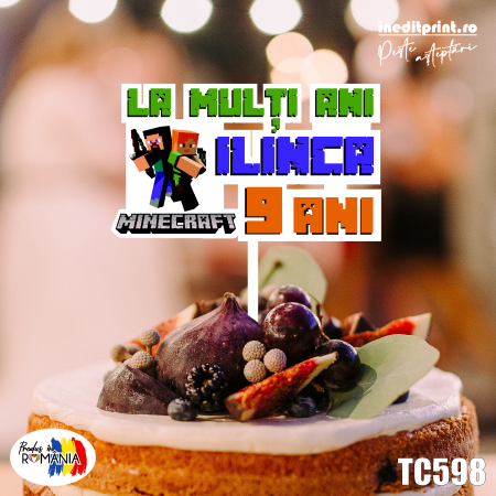 Jocuri si aplicatii - Topper Tort UV Personalizat MINECRAFT TC598