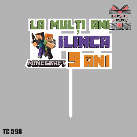 Topper Tort UV Personalizat MINECRAFT TC598 [1]
