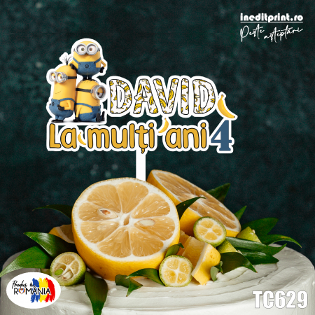 Minnions - Topper Tort UV Personalizat  Minion TC629