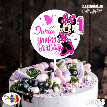 Minnie - Topper Tort UV Personalizat Minnie Mouse TC658