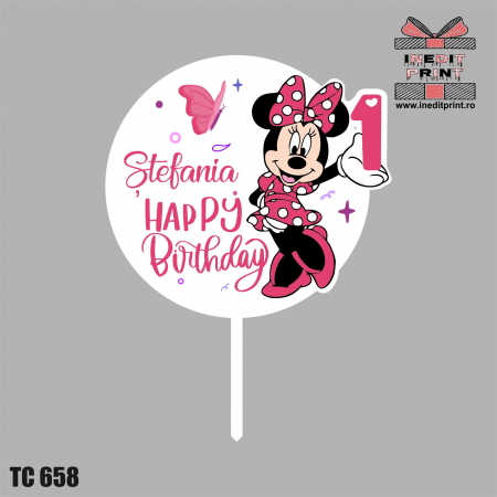 Topper Tort UV Personalizat Minnie Mouse TC658 [1]
