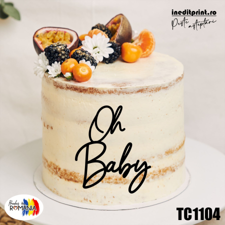 Nuntă - Topper Tort Oneline Personalizat Oh Baby TC1104