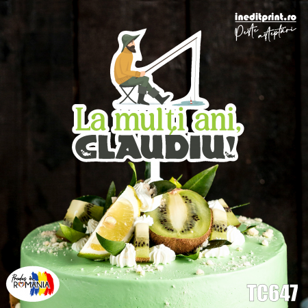 Pasiuni - Topper Tort UV Personalizat Pescar TC647