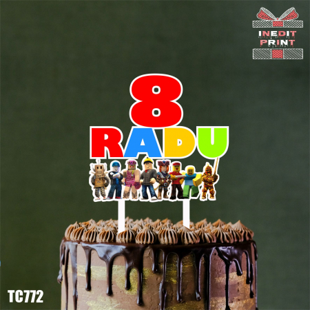 Jocuri si aplicatii - Topper Tort UV Personalizat Roblox TC772