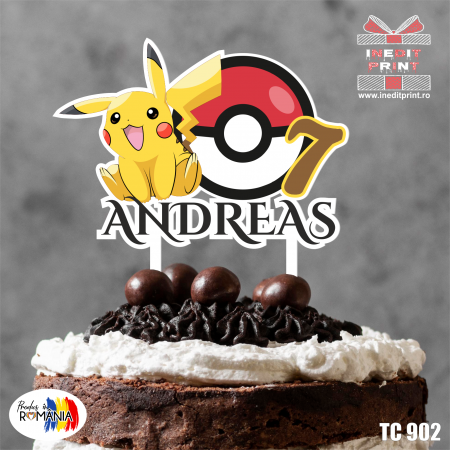 Jocuri si aplicatii - Topper Tort UV Personalizat Pokemon TC902