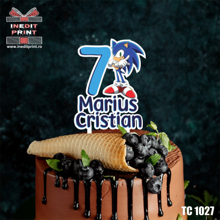 Jocuri si aplicatii - Topper Tort UV Personalizat SONIC TC1027