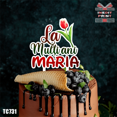 La multi ani + Personalizare - Topper tort UV  Personalizat TC731