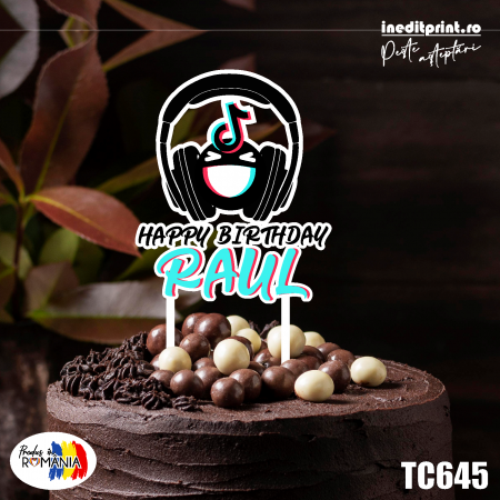Jocuri si aplicatii - Topper Tort UV Personalizat Tik Tok TC645