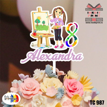 Nume - Topper tort UV Personalizat Pictură TC987
