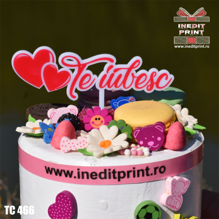 Dragoste (Love) - Topper Tort UV "Te iubesc" TC466