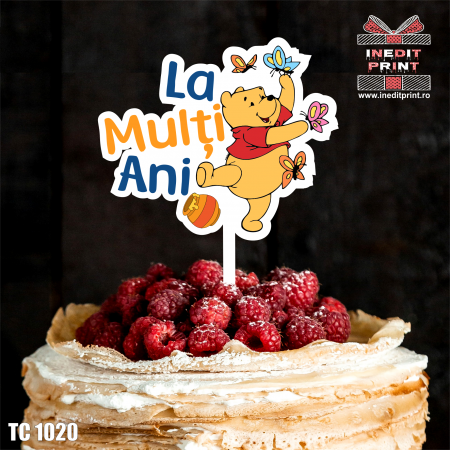 Zile de naștere - Topper Tort UV Winnie the Pooh "La multi ani" TC1020