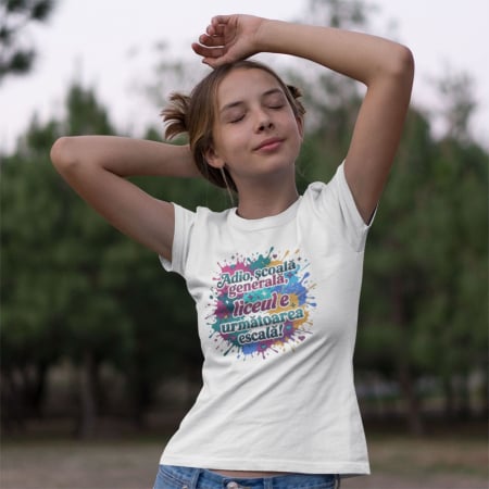 Evenimente - Tricou Adio Scoala, alb TP227